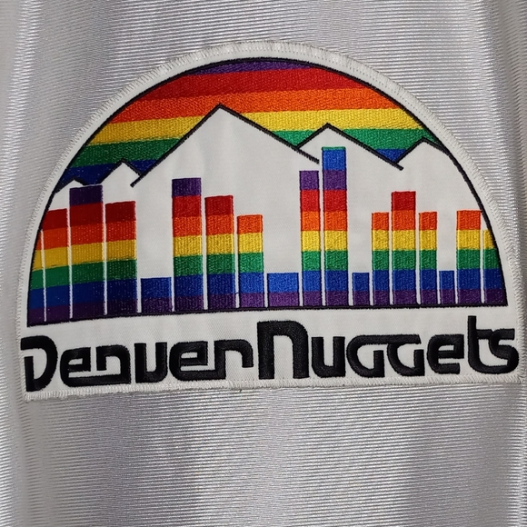 Majestic Denver Nuggets NBA Hardwood classic spellout 1/4-zip pullover jersey L - Picture 4 of 15